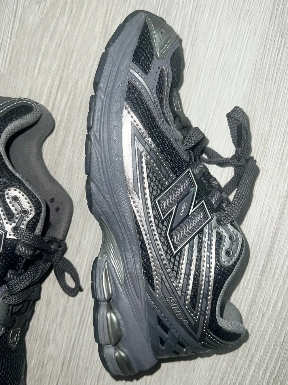 New Balance Kids' Black and Gray Lace-Up Sneakers